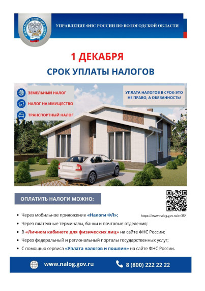 1 декабря срок уплаты налогов. 1 декабря срок уплаты налогов.